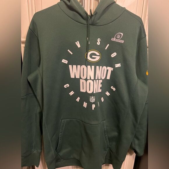 Nike Green Bay Packers Won not Done Playoff hoodie Sweatshirt L - Picture 4 of 12
